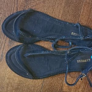 Black sparkle sandals from Express.